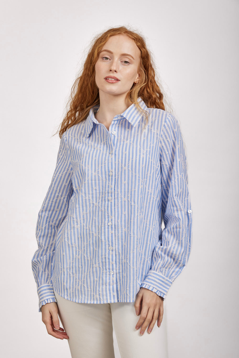 Embroidered Pinstripe Shirt