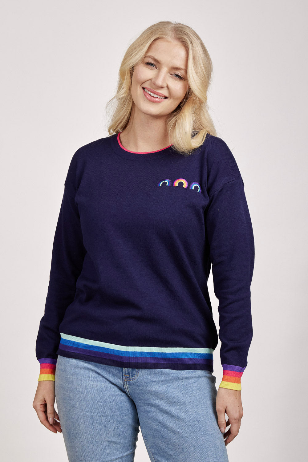 Rainbow Drop Shoulder Jumper