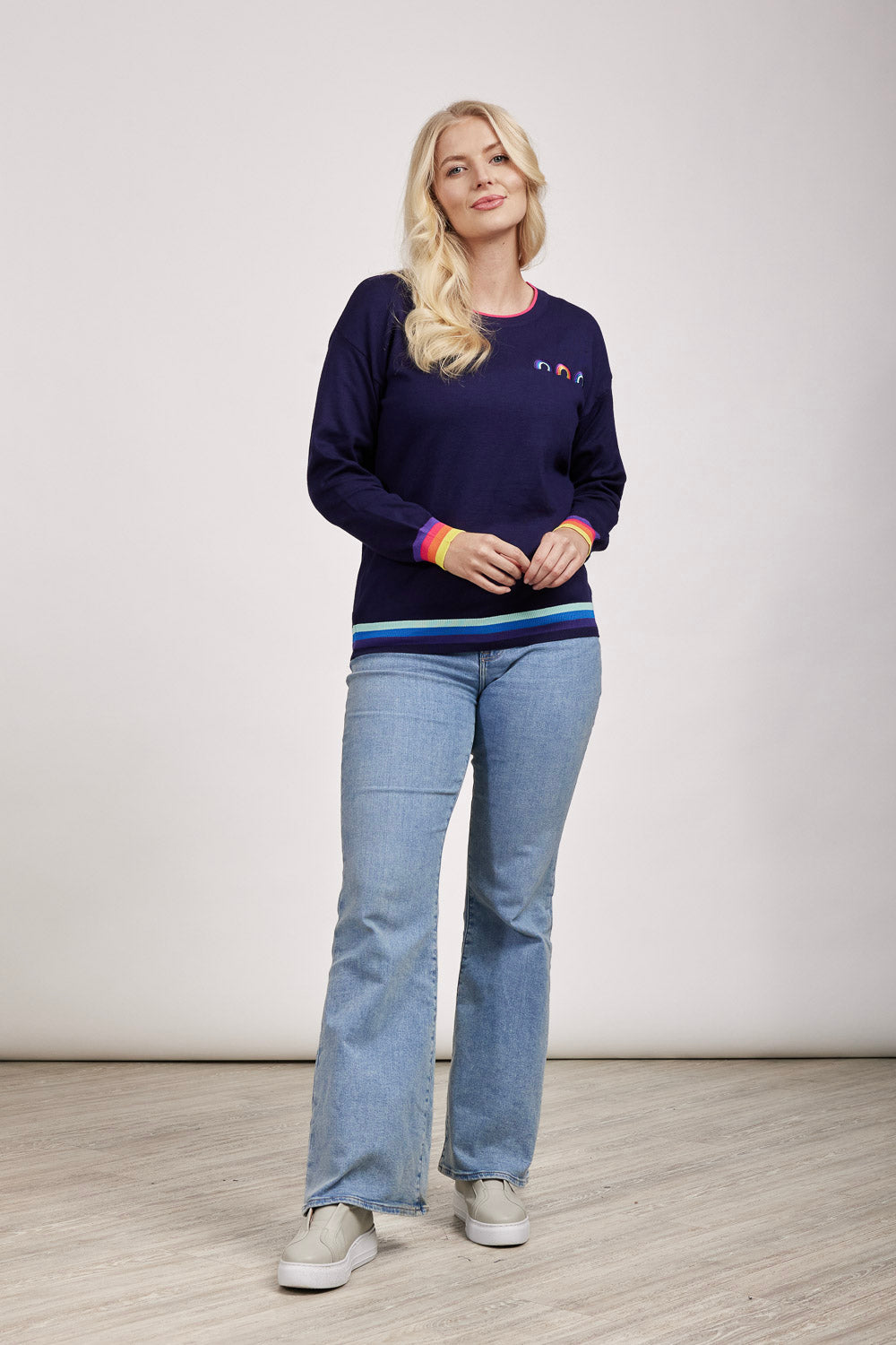 Rainbow Drop Shoulder Jumper