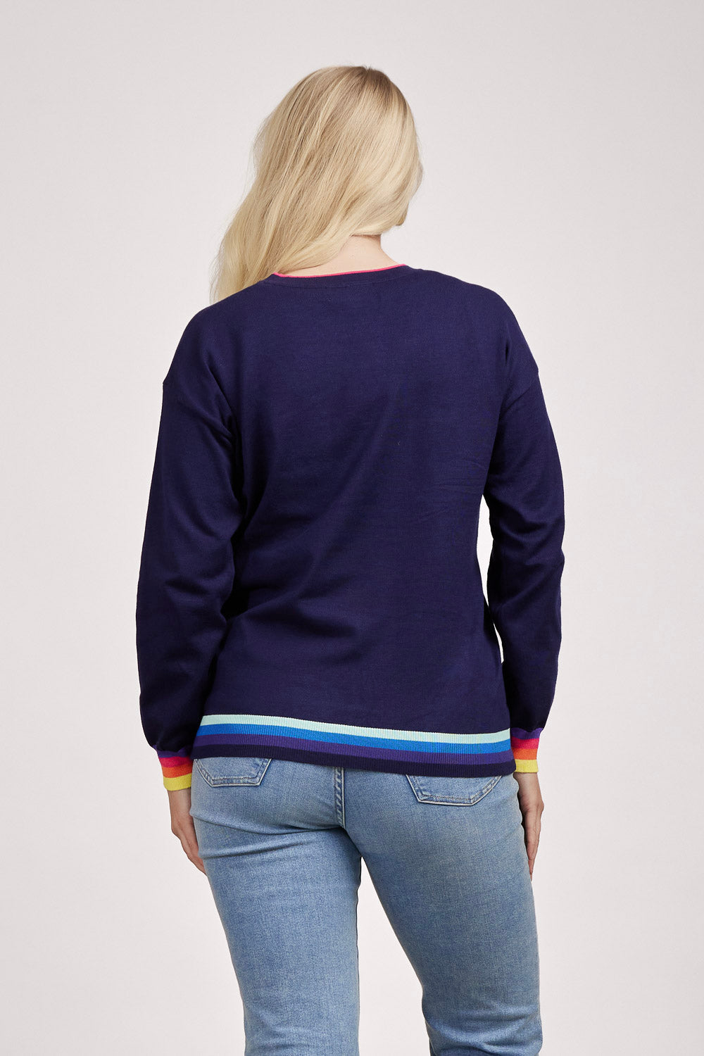 Rainbow Drop Shoulder Jumper