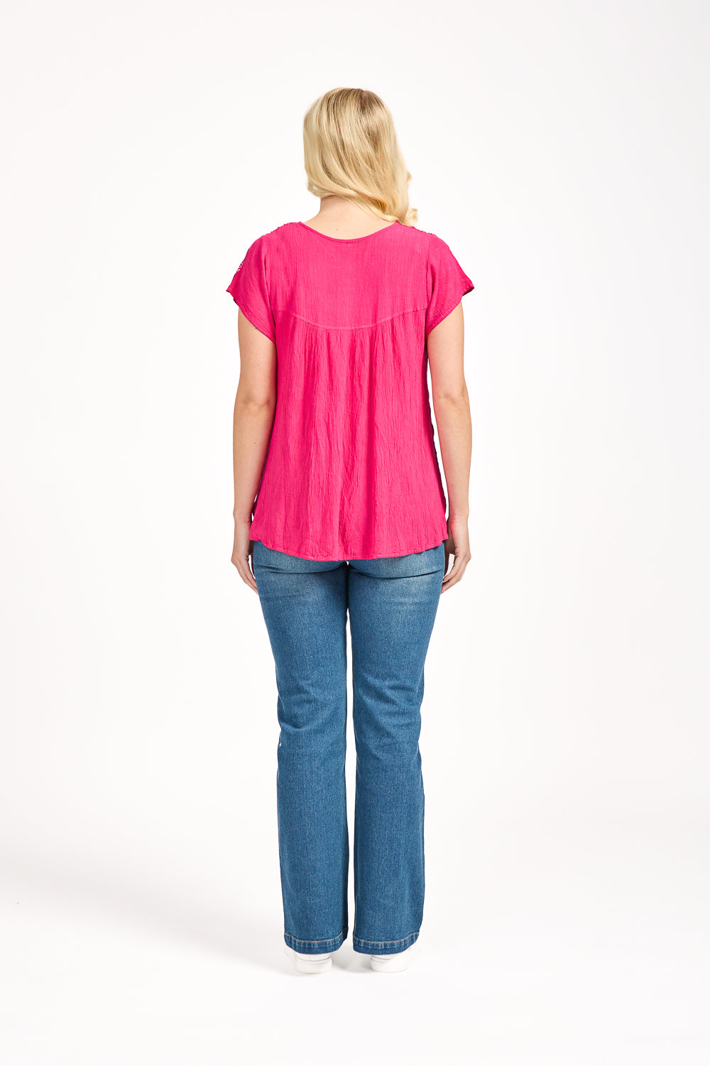 Batik Leaf Printed Embellished Top