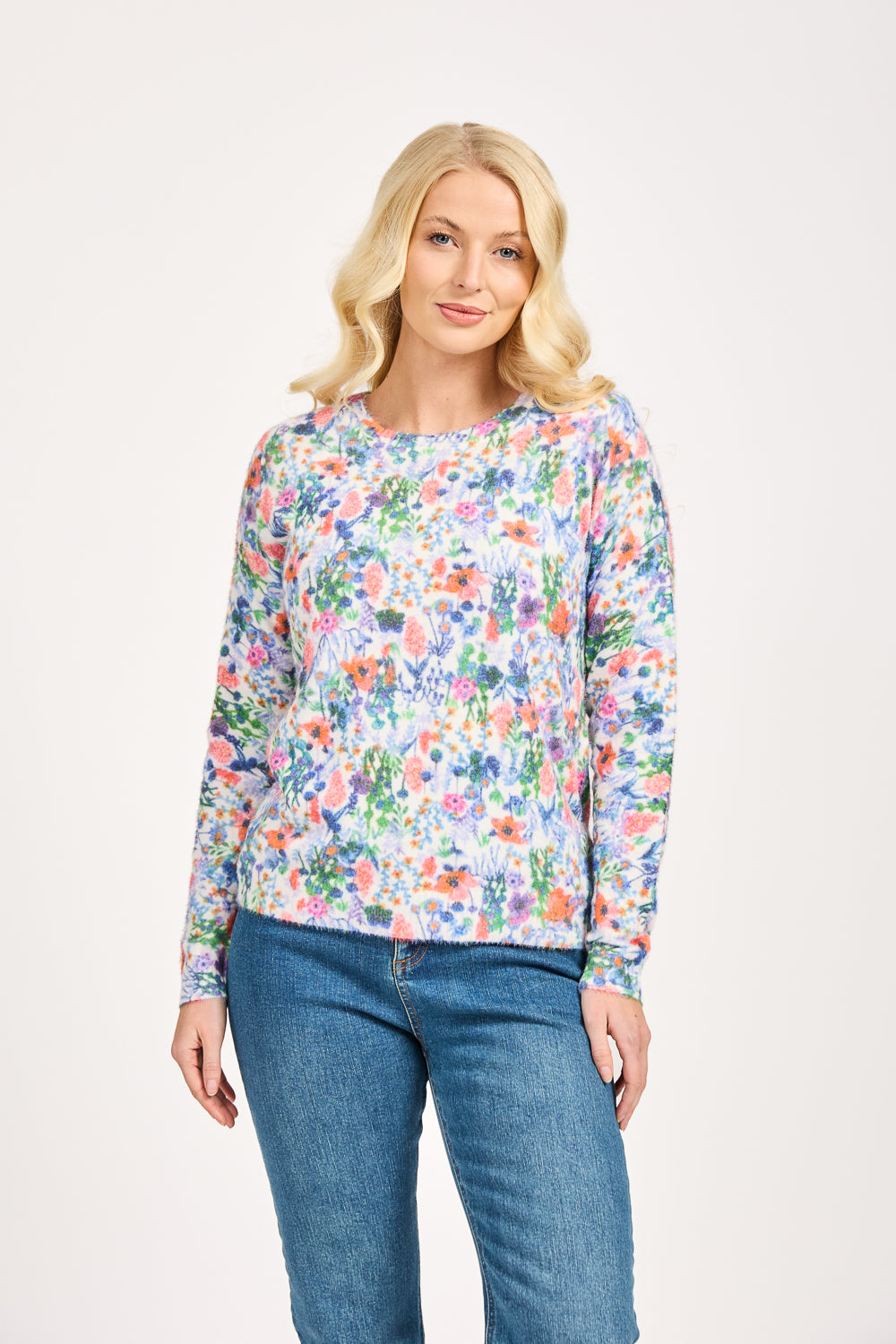 Floral Print Fluffy Jumper