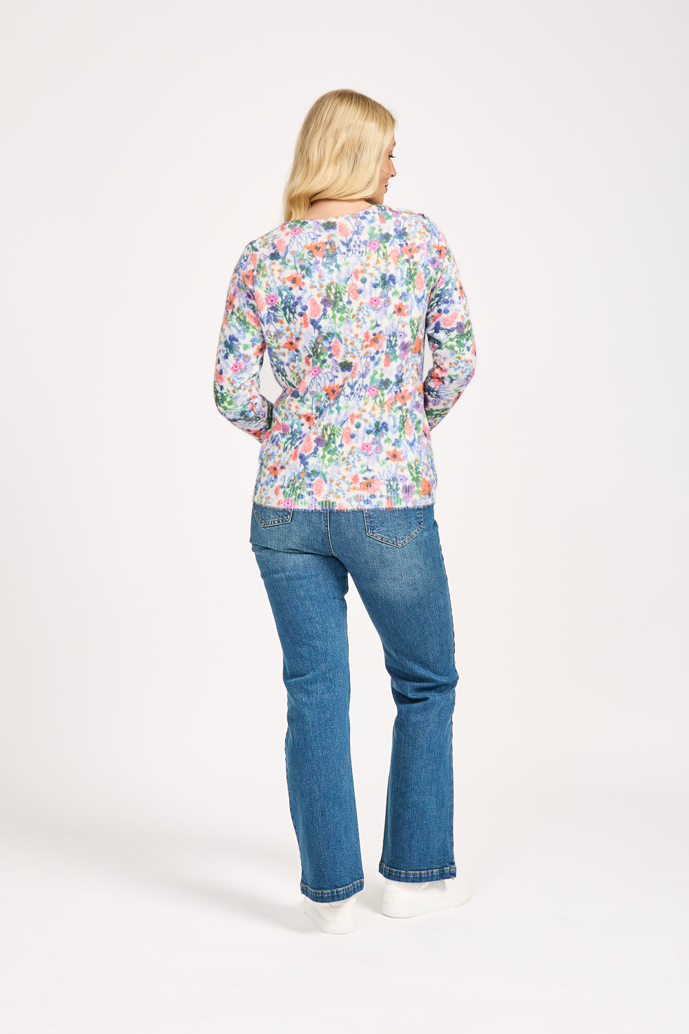 Floral Print Fluffy Jumper