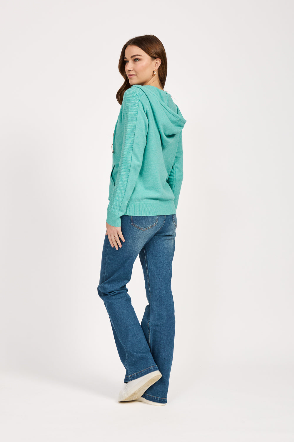 Cable-Knit Zip Up Cardigan