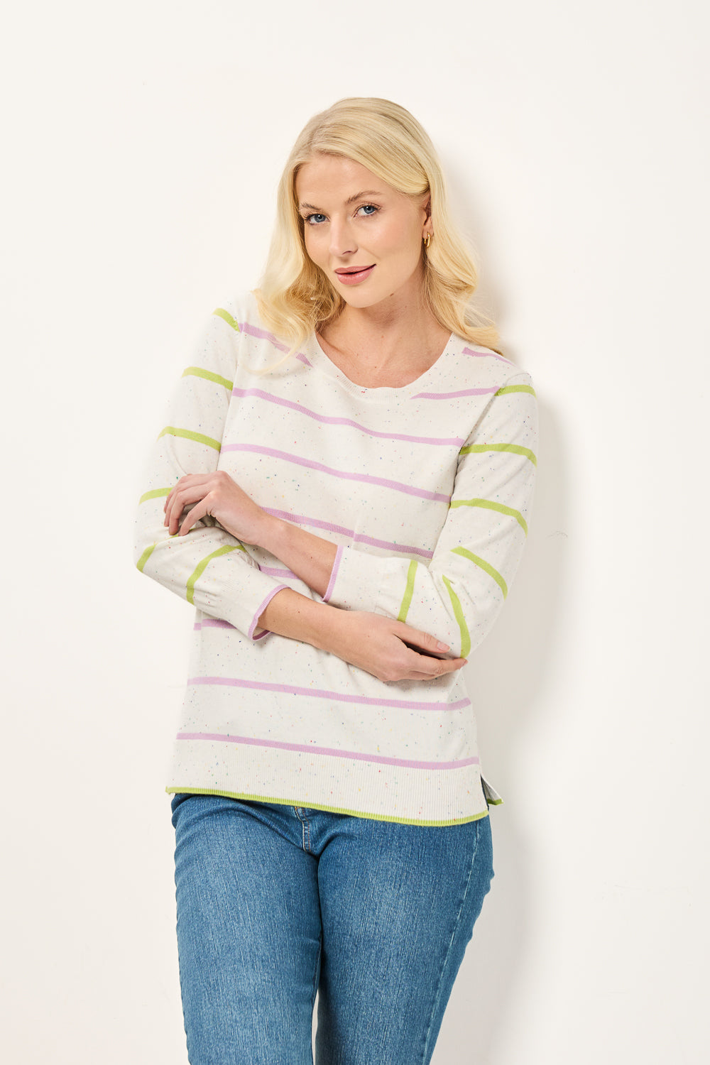 Stripe Speckled Knit Jumper