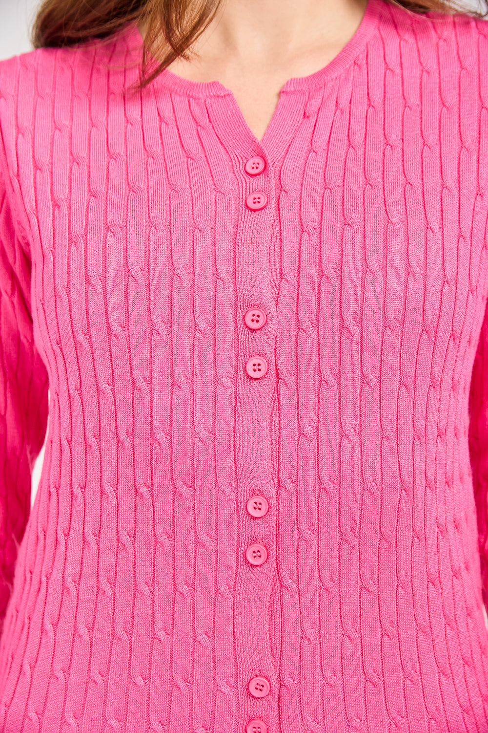 Cable-Knit Button Cardigan