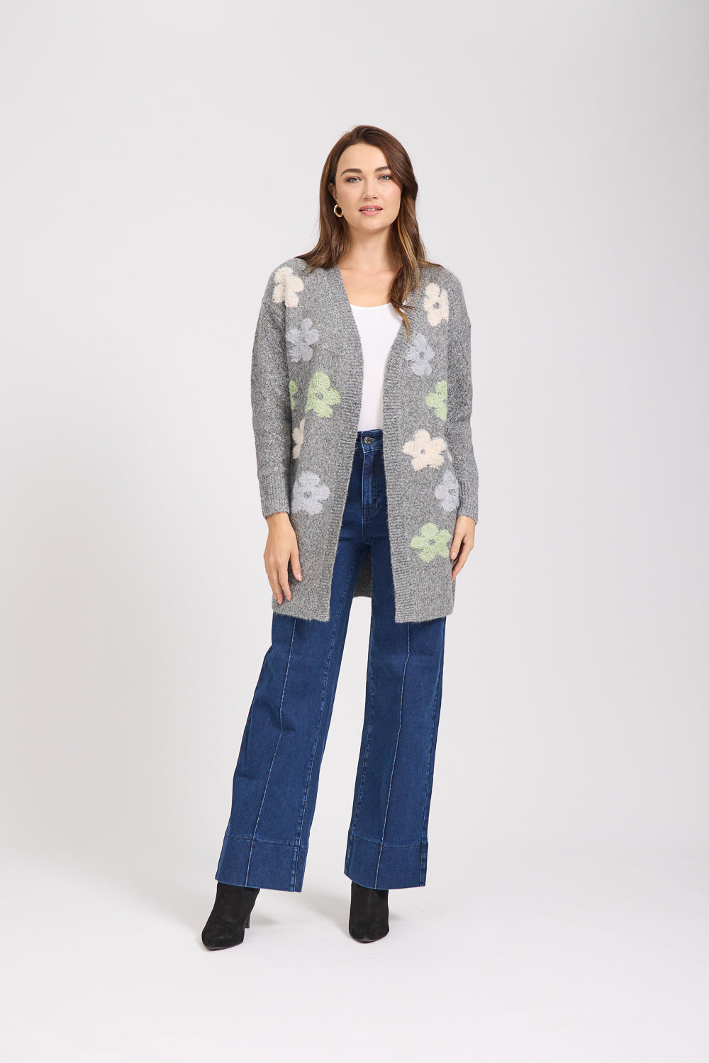 Large Flower Knit Cardigan