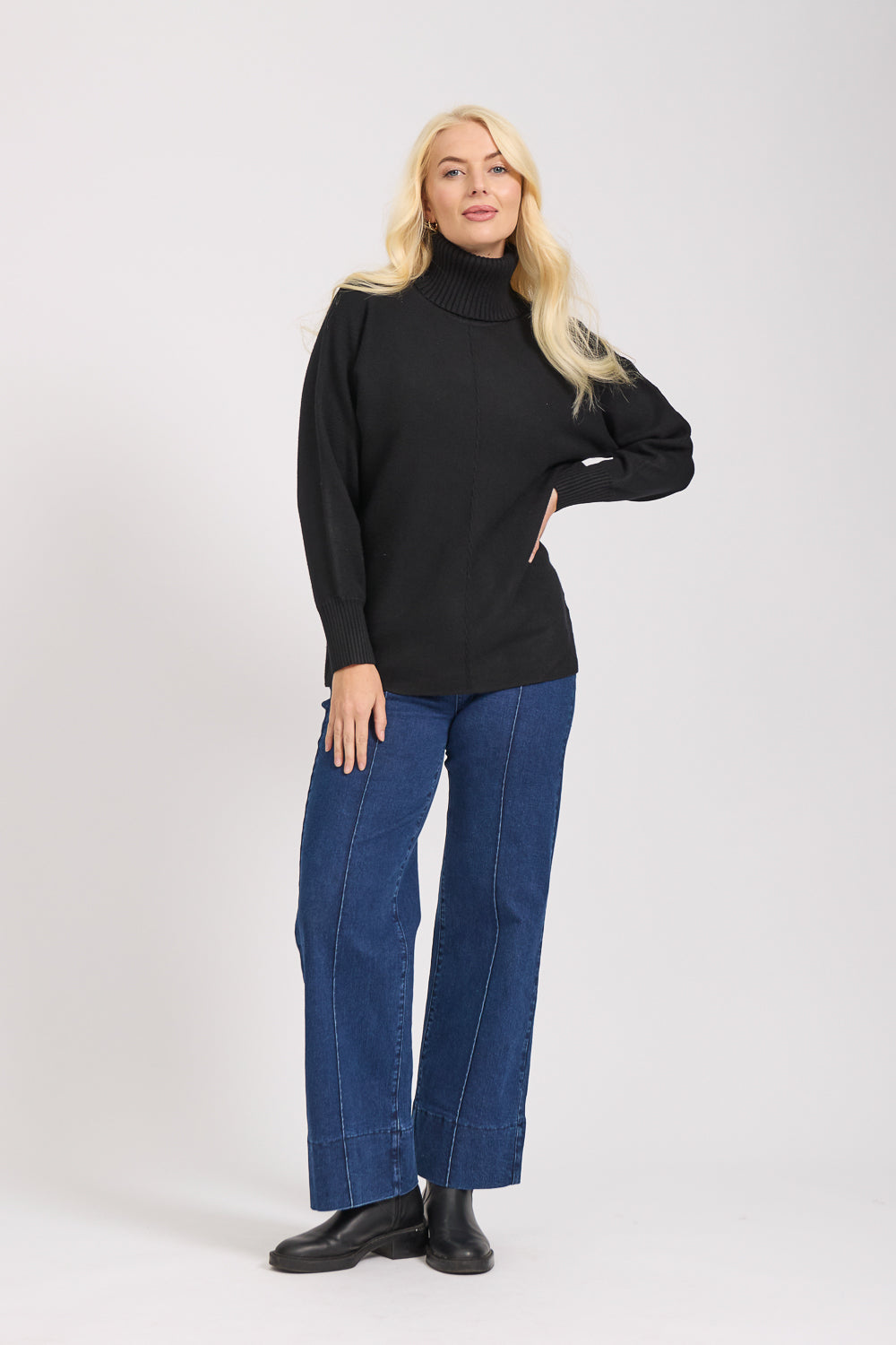 Roll Neck Batwing Jumper