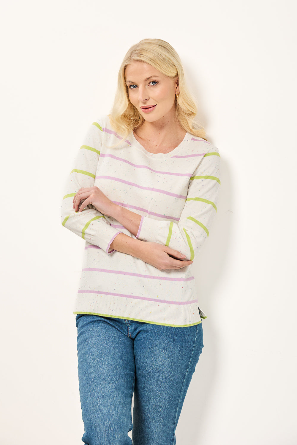 Stripe Speckled Knit Jumper